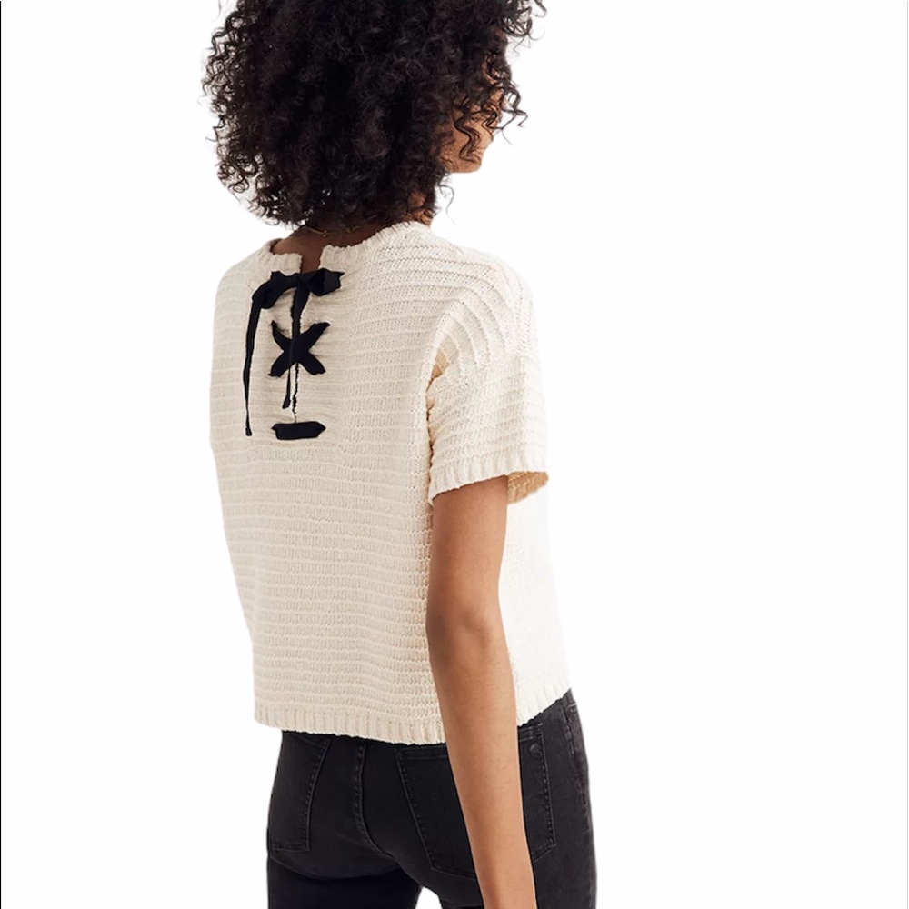 Madewell Lace Back Sweater Tee -SOLD-
